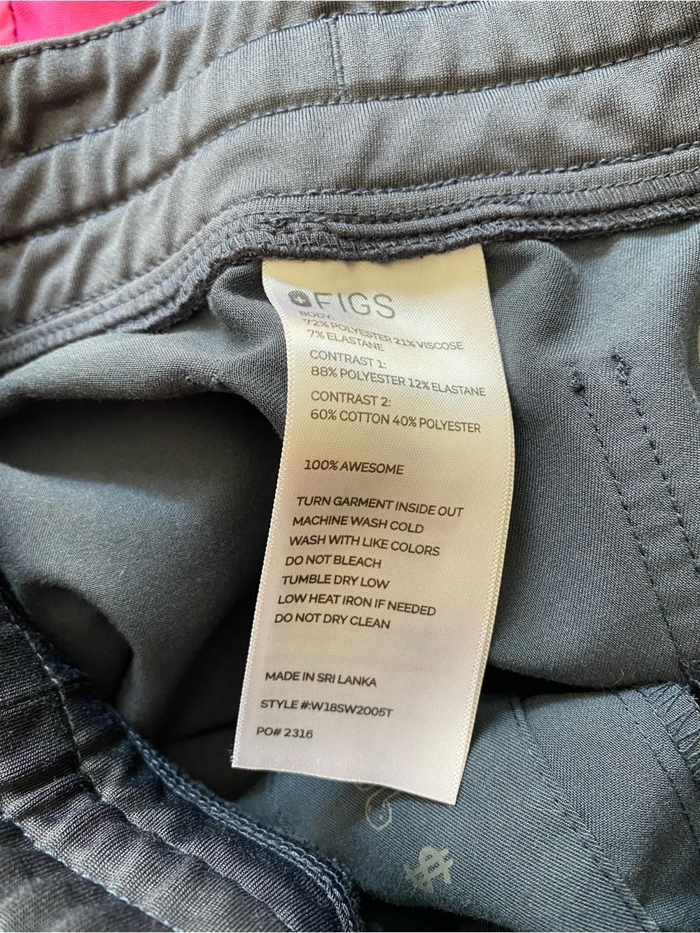 FIGS Pink Gray Zamora Jogger Scrub Pants Bundle XS Tall